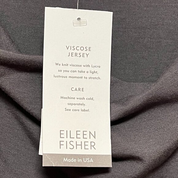 NWT Eileen Fisher Draped Front K/L Dress Grey Short Sleeve Size S - Picture 4 of 15